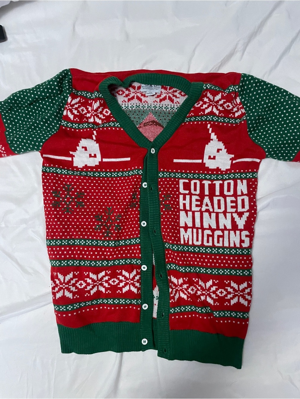 ELF Festive Knit Sweater in Red, White & Green